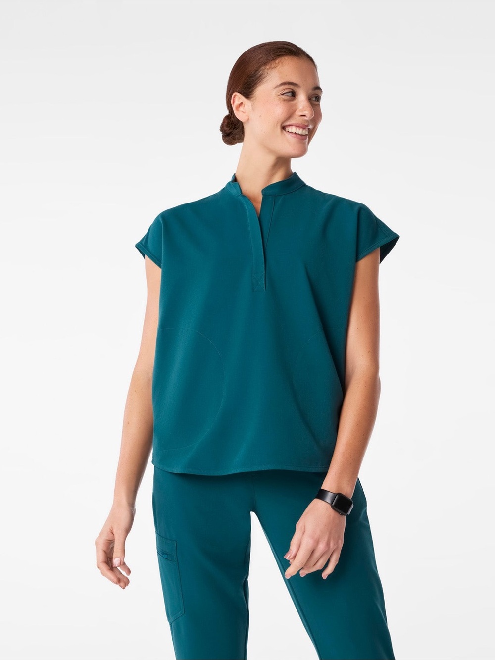Figs Rafaela Oversized Scrub Top Teal Green